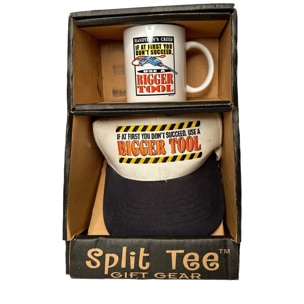 Split Tee Gift Gear Snapback Hat Ceramic Mug Gift Set Bigger Tool Handyman
